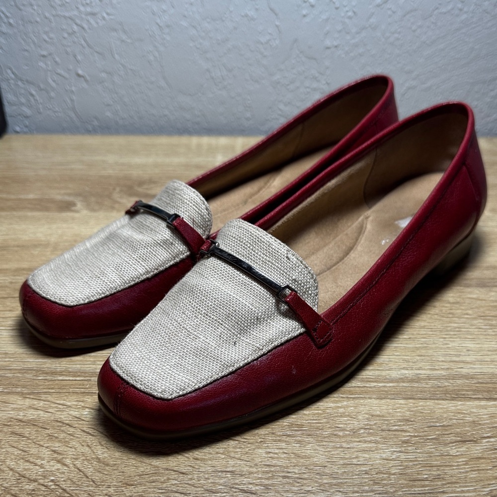 AEROSOLES Red Leather Loafers Women’s size 8.5